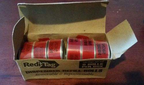 Redi-Tag Dispenser Refill Rolls &#034;Sign Here- Red&#034;  (6 Rolls of 120)