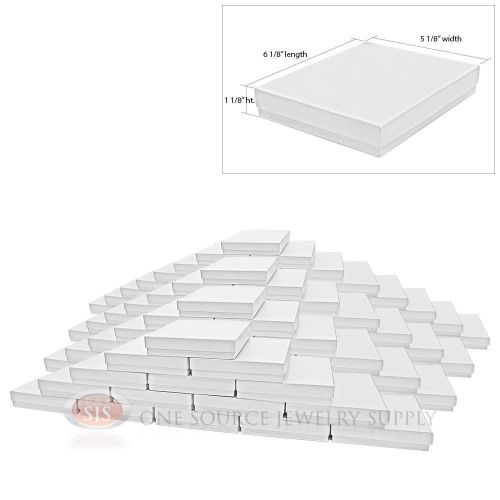 100 white swirl cardboard cotton filled jewelry gift boxes 6 1/8 x 5 1/8 x 1 1/8 for sale