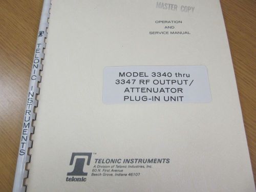 Telonic 3340 - 3347 RF Output/Attenuator Plug-In Unit Oper / Serv Manual