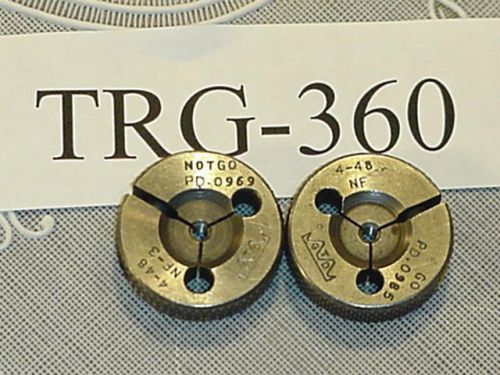 Thread Ring Gage Set 4-48 NF GO &amp; NOGO TRG-360