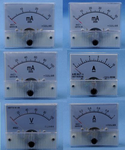 85C1 DC Ammeter Head Pointer Mounting Head Current Measuring Panel Meter New