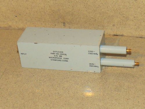MICROPHASE DIPLEXER P/N HO526 2200-2300MHZ - 1435-1540MHZ (A)