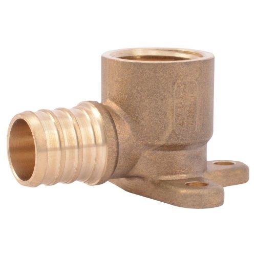 3/4&#034; PEX x 1/2&#034; Female NPT Threaded Drop Ear Elbow - Brass Crimp Fitting