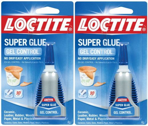 2 New 4g LOCTITE Super Glue GEL Control Clear NO DRIP Leather Cork Rubber 234790
