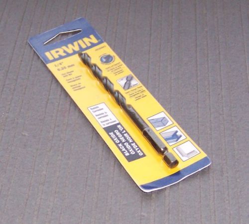 Irwin 4935641 1/4&#034; black oxide drill bit with 1/4&#034; quick change hex shank for sale