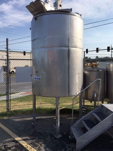 400 gallon stainless steel vertical jacketed mix tank with/agitator for sale