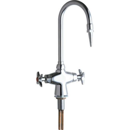 Chicago faucet 929-cp deck mount hot/cold water gooseneck laboratory sink faucet for sale