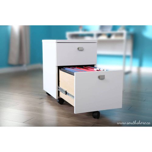 South Shore Interface 2-Drawer Mobile File Cabinet, Durable Sturdy Stylish Tough