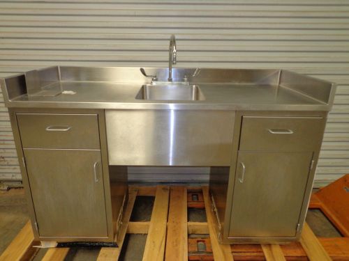 Stainless steel steele sink cabinet counter top drawers table shelves work for sale