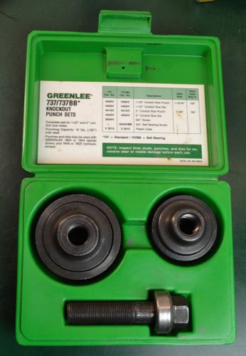Greenlee Knockout Punch Set #737BB with Case 1-1/2&#034; and 2&#034;