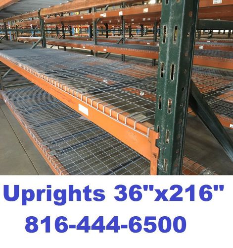 Pallet rack uprights ridge u rack 36&#034;x 216&#034; 3&#034;x3&#034; heavy duty warehouse racking for sale