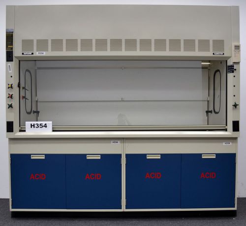 8&#039; Fisher Hamilton Safeaire Laboratory Fume Hood w/ Acid Cabinets