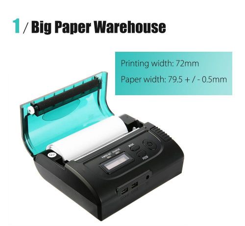 Zj - 8002 80mm bluetooth 2.0 android pos receipt thermal printer bill machine for sale
