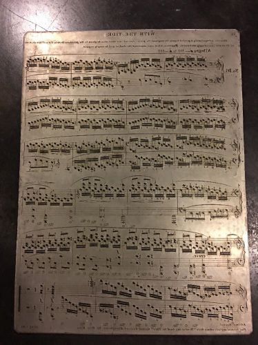 antique Vintage PRINTING PLATE Sheet Music With The Tide Decor WOW
