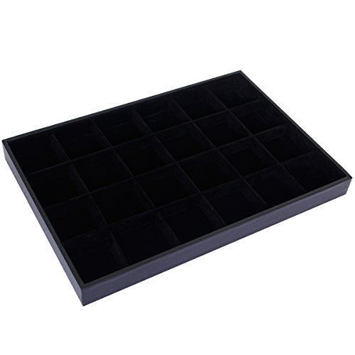 NEW Valdler Velvet Stackable 24 Grid Jewelry Tray Showcase Display Organizer