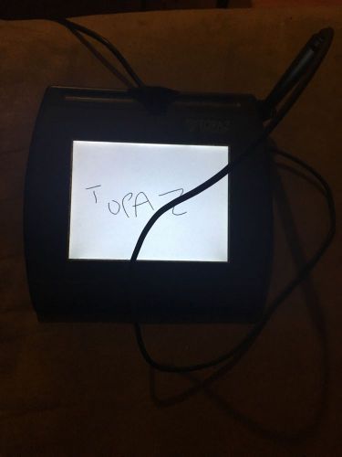 Topaz t-lbk766se-bhsb-r backlit 4x5 lcd signature capture pad working great for sale