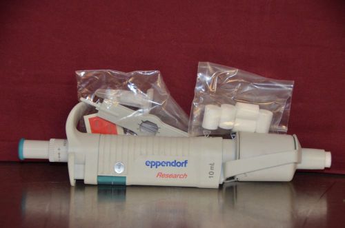 Eppendorf Research Single Channel Pipette Pipettor 1-10 mL Turquoise Button