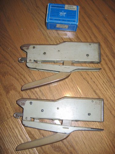 Vintage Lot of 2 ZENITH STAPLERS + Box of ZENITH 130/BIS-LM Staples; from Italy