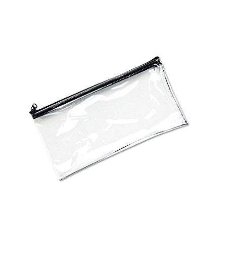 Vinyl Zipper Wallet 11x6&#039; Clear  2 Pack  Money Handling Retail Service Business