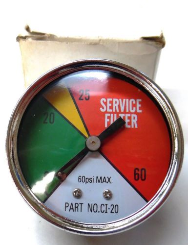 Stauff, service filter pressure gauge, c1-20, 60 psi max for sale