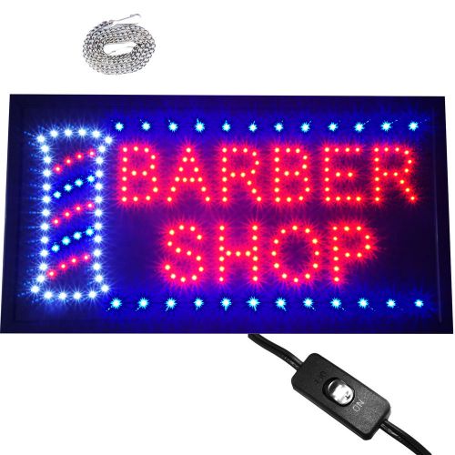 24x13 LED Animated Barber Shop Pole Sign haircut hair beard trim shave buzz neon