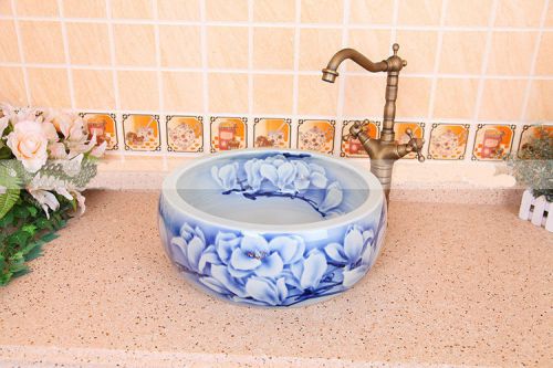 A206 European Style Hand Made D 40 - 42cm Bathroom Ceramic Art Sink/Wash Basin