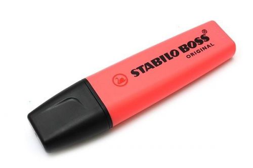 Stabilo Boss Original Highlighter Red Color Textmarker Anti-Dry 70-40