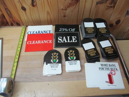 HUGE LOT Vintage Classy Sale Tags Clearance % off Clothing/Retail Store