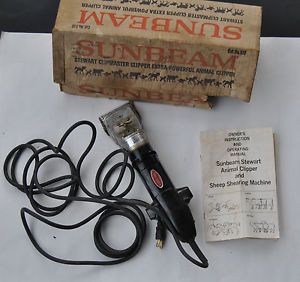 Vintage Sunbeam Stewart Clipmaster 510A Large Animal Clipper + box &amp; instructi