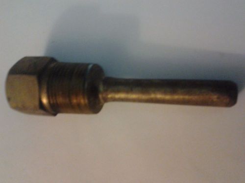 GAUGE STEPPED 3&#039;&#039;  THERMOWELL  BRASS 1/2&#034; x 3/4&#034; NPT