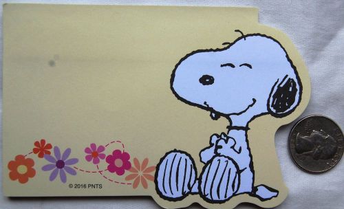 SNOOPY Peanuts sticky note pad post-its diecut flower yellow