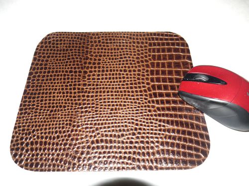 Genuine Leather Mouse Pad Embossed Alligator  Made in USA