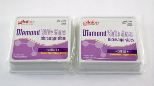 Globe scientific microscope slides diamond white charged beveled clipped 144p for sale