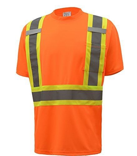 CJ Safety ANSI Class 2 Two Tone Safety T-Shirt (4XL/5XL, Orange)