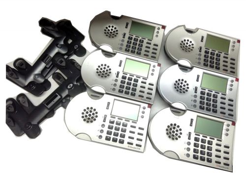 Lot of 6xShoreTel 230 Silver Business Phone with stands NO handsets