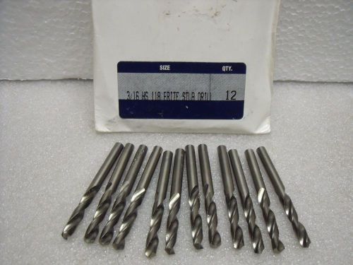 .1875 3/16&#034; HSS USA drill Stub Screw Machine Length 118 degree Point - 12 PC LOT