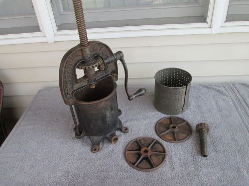 Antique vintage enterprise wine fruit cider lard press sausage stuffer for sale