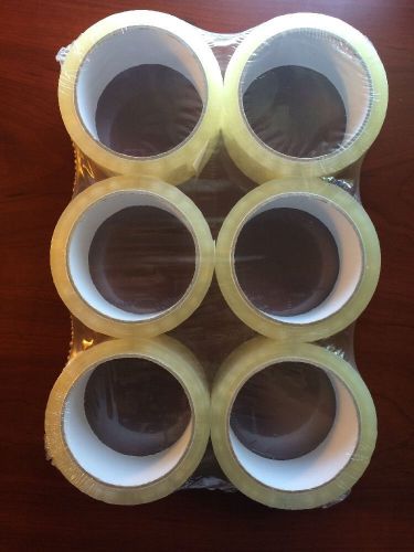 6 roll clear shipping packing carton sealing tape 2.0mil 2&#034; x 55 yards 165 ft for sale