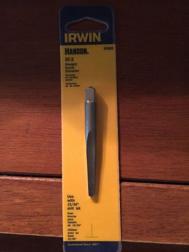 Irwin Hanson ST-3 Straight Screw Extractor - New in Package