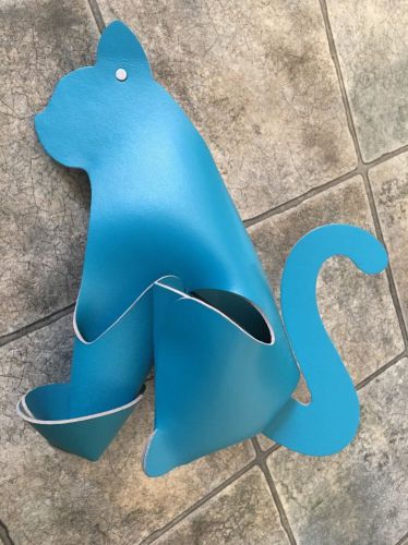 Turquoise leather cat medium desk organizer by vacavaliente -free shipping for sale