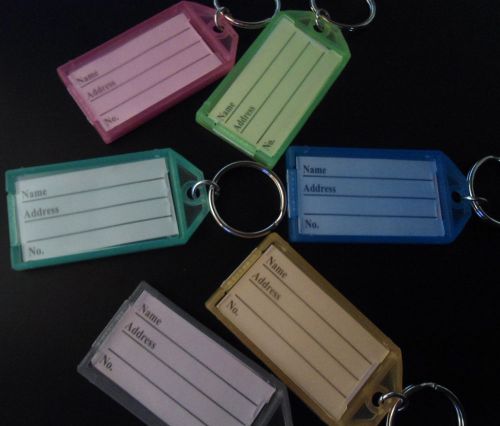 12  &#034;CLIK-IT&#034;  ASSORTED  KEY LABEL  TAGS  with RING