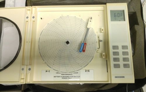 8&#034; dickson transcat chart recorder thdx w/ ac adapter, bag, some charts, pen for sale