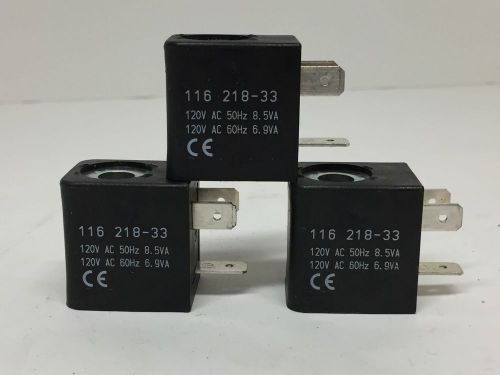 Aro 116218-33 solenoid valve coil 120 vac, **lot of 3** for sale