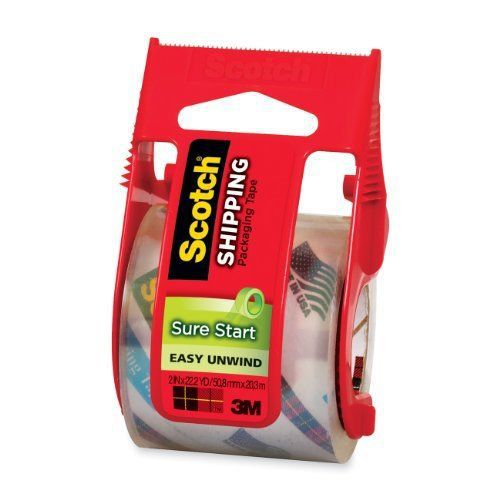 Scotch 145-6 Sure Start Packaging Tape, 2 Inches x 22.2 Yards, 2-Inch Core,