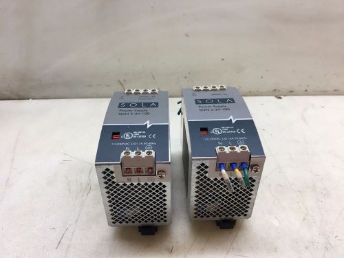 SOLA POWER SUPPLY, SDN 5-24-100 AND SDN 4-24-100, LOT OF 2, USED