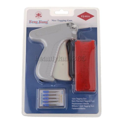 Regular Garment Clothes Label Tagging Gun+6 Tagging Needle+800 Barbs Red