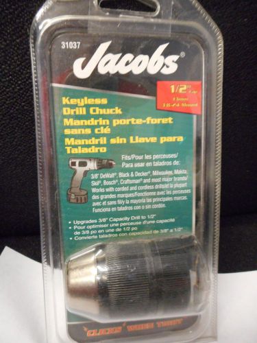 Jacobs Part # 31037 1/2&#034; Drive Keyless Drill Chuck 3/8- 24 Thread