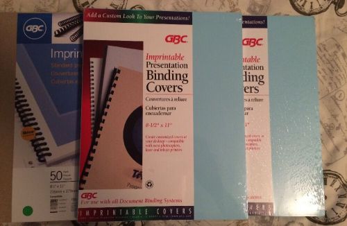 Lot of 3 NEW - GBC Imprintable Presentation Covers - Light Blue Desert Sand