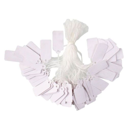 Pandahall 500 Pcs White String Jewelry Price Tags Clothing Display Tag Rectan...