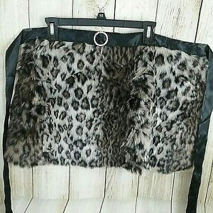 Her Majesty&#039;s Accessories Faux Fur Hostess Apron Costume Cheetah Print w Buckle